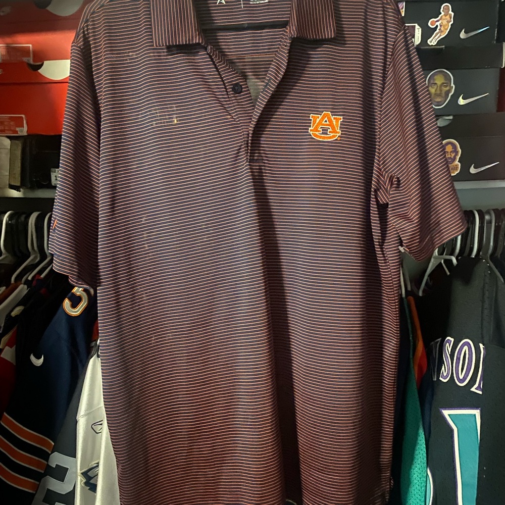 Auburn University Men's Striped Polo Shirt - Maroon